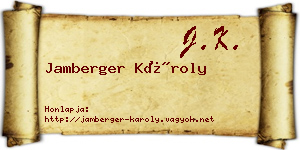 Jamberger Károly névjegykártya